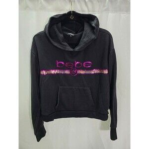bebe Sport Sequin Black/Pink Hoodie